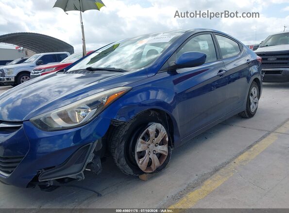 5NPDH4AE9GH749663 2016 HYUNDAI ELANTRA Blue Vista frontal
