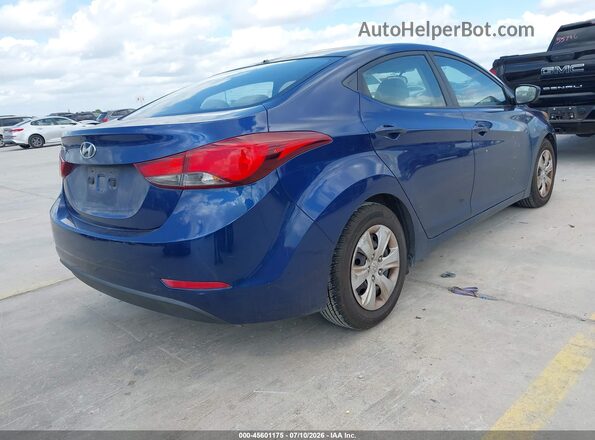 5NPDH4AE9GH749663 2016 HYUNDAI ELANTRA Blue Trasero derecho