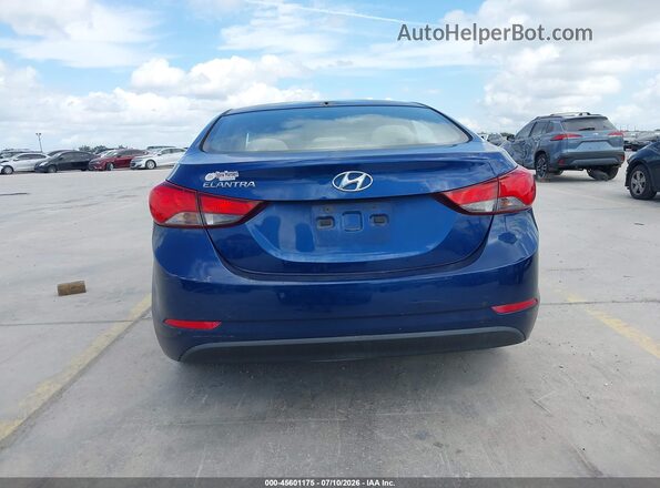 5NPDH4AE9GH749663 2016 HYUNDAI ELANTRA Blue 
