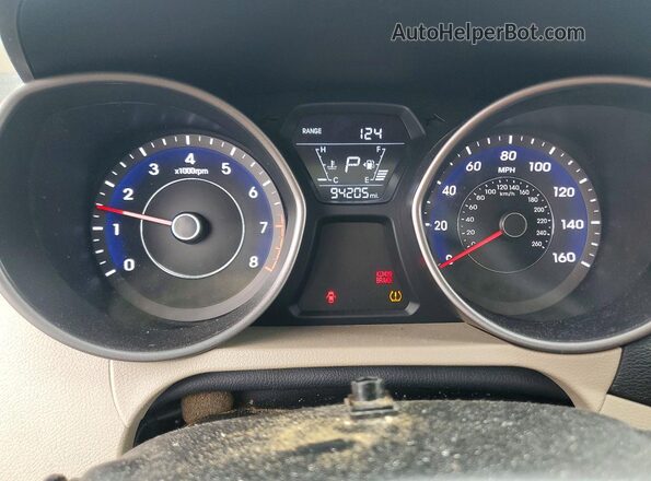 5NPDH4AE9GH780072 2016 HYUNDAI ELANTRA Blue Instrument cluster view