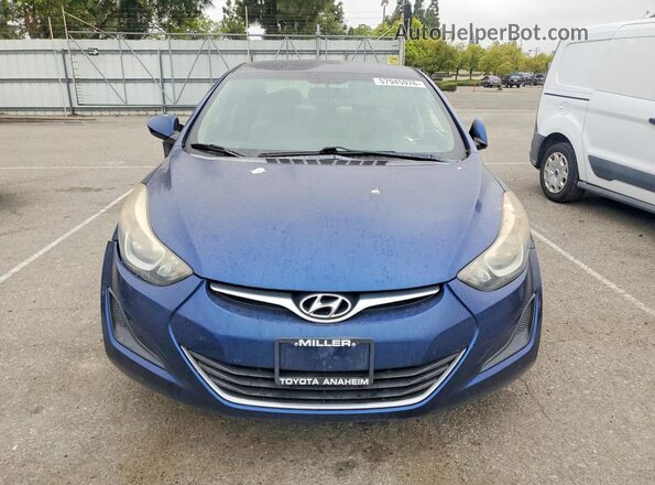 5NPDH4AE9GH780072 2016 HYUNDAI ELANTRA Blue Front view