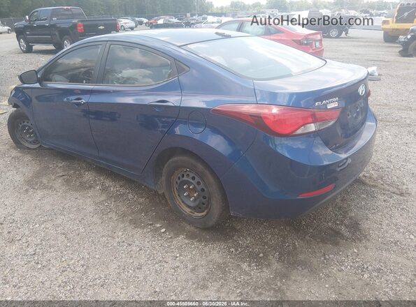 5NPDH4AE9GH793890 2016 HYUNDAI ELANTRA Blue Задня ліва чверть