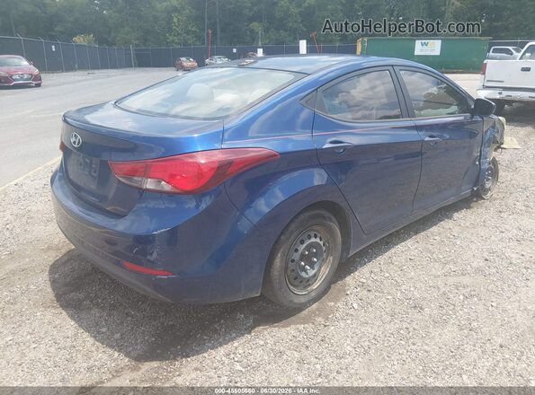 5NPDH4AE9GH793890 2016 HYUNDAI ELANTRA Blue Задня права чверть