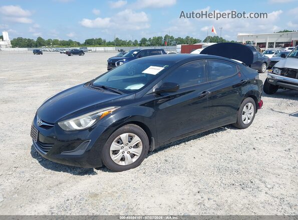 5NPDH4AE9GH796160 2016 HYUNDAI ELANTRA Black Առջևի ձախ երեք քառորդ տեսարան