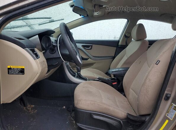5NPDH4AEXGH655176 2016 HYUNDAI ELANTRA Tan Սալոնի դիմացի տեսք