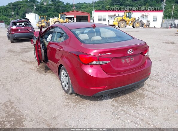 5NPDH4AEXGH665254 2016 HYUNDAI ELANTRA Red Задня ліва чверть