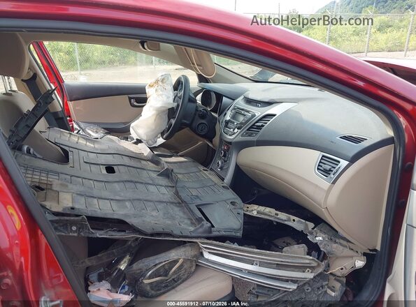 5NPDH4AEXGH665254 2016 HYUNDAI ELANTRA Red Вид салону спереду