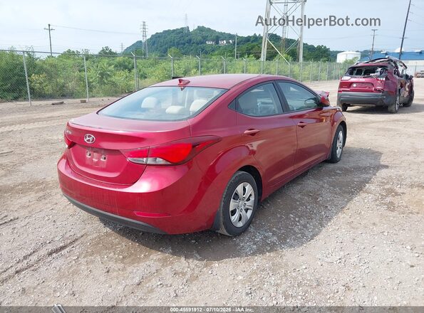 5NPDH4AEXGH665254 2016 HYUNDAI ELANTRA Red Задня права чверть