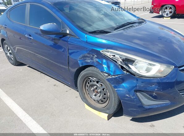 5NPDH4AEXGH680904 2016 HYUNDAI ELANTRA Blue Vista frontal