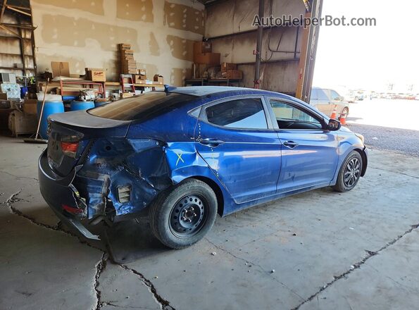 5NPDH4AEXGH710788 2016 HYUNDAI ELANTRA Blue Հետևի աջ