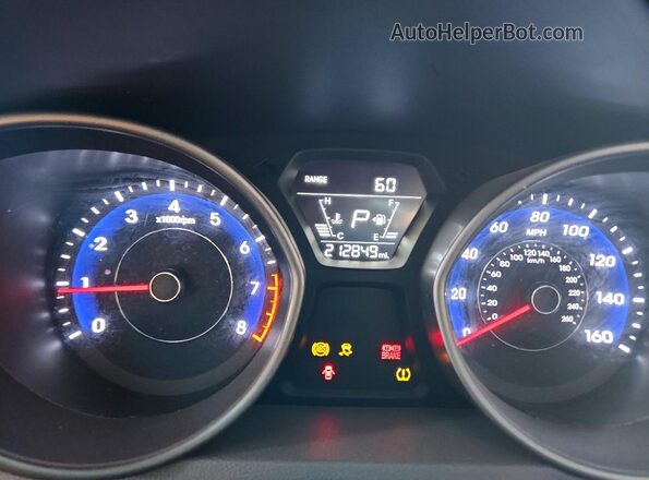 5NPDH4AEXGH710788 2016 HYUNDAI ELANTRA Blue Սարքավորումների վահանակի տեսք