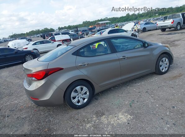 5NPDH4AEXGH721533 2016 HYUNDAI ELANTRA Beige Rear right