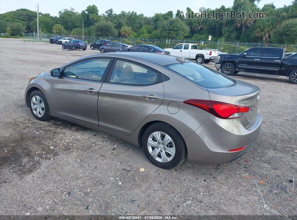 5NPDH4AEXGH721533 2016 HYUNDAI ELANTRA Beige Rear left