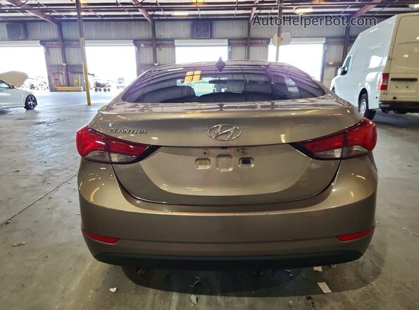 5NPDH4AEXGH722407 2016 HYUNDAI ELANTRA Желто-коричневый Вид сзади
