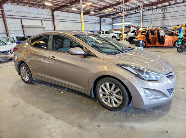 5NPDH4AEXGH722407 2016 HYUNDAI ELANTRA Желто-коричневый Передняя правая четверть