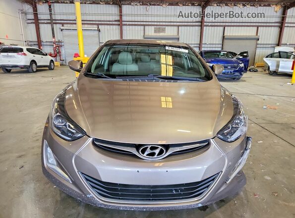 5NPDH4AEXGH722407 2016 HYUNDAI ELANTRA Желто-коричневый Вид спереди