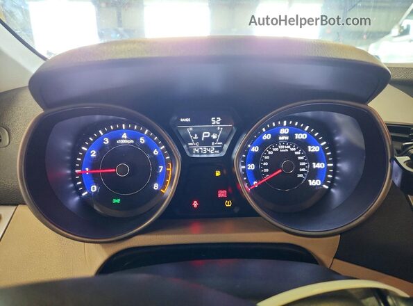 5NPDH4AEXGH722407 2016 HYUNDAI ELANTRA Желто-коричневый Вид щитка приборов