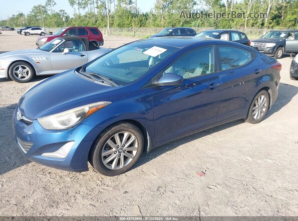5NPDH4AEXGH724951 2016 HYUNDAI ELANTRA Blue Передня ліва чверть