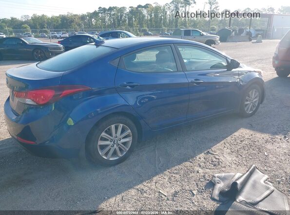 5NPDH4AEXGH724951 2016 HYUNDAI ELANTRA Blue Задня права чверть