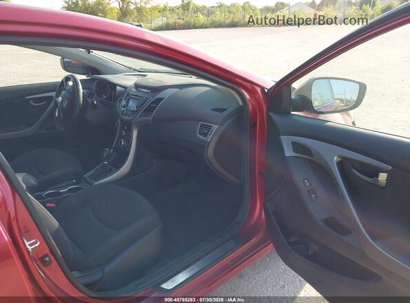 5NPDH4AEXGH765290 2016 HYUNDAI ELANTRA Red Вид салону спереду