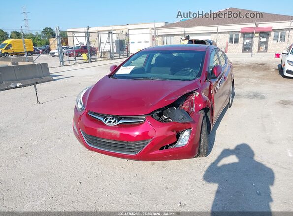 5NPDH4AEXGH765290 2016 HYUNDAI ELANTRA Red Вид спереду