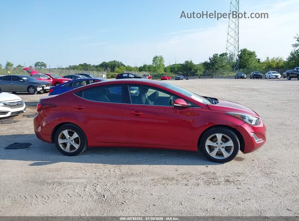 5NPDH4AEXGH765290 2016 HYUNDAI ELANTRA Red Вид задньої частини салону