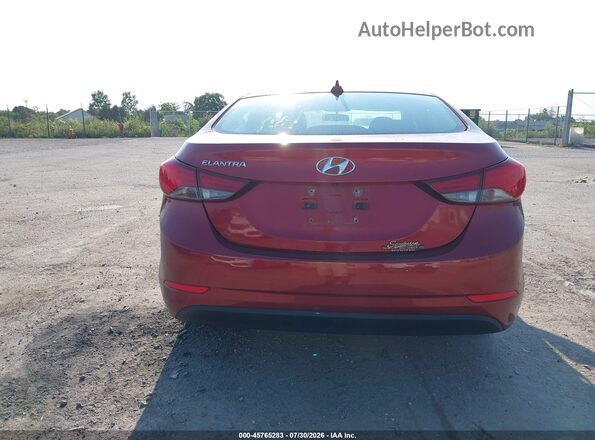 5NPDH4AEXGH765290 2016 HYUNDAI ELANTRA Red 
