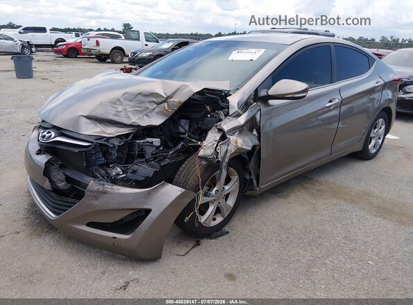 5NPDH4AEXGH774040 2016 HYUNDAI ELANTRA Золотой Передняя левая четверть