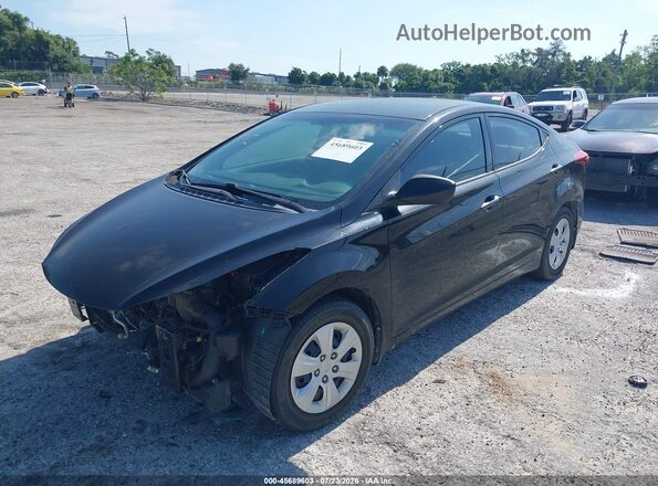 5NPDH4AEXGH791517 2016 HYUNDAI ELANTRA Black Առջևի ձախ երեք քառորդ տեսարան