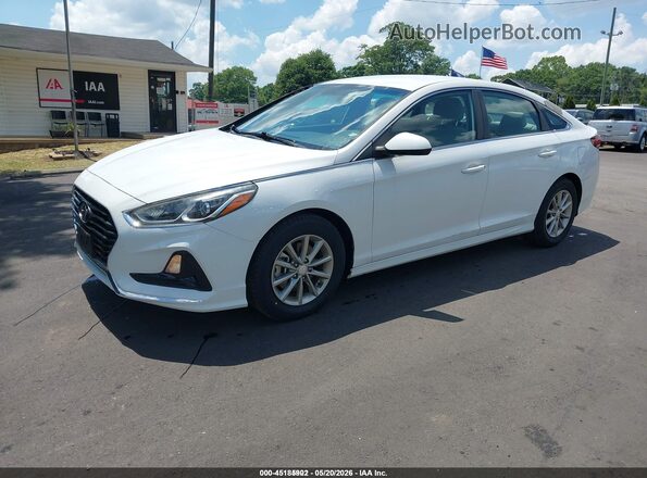 5NPE24AA6KH774144 2019 HYUNDAI SONATA White წინა მარცხენა ხედი სამი მეოთხედიდან