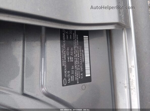 5NPE24AA9JH698952 2018 HYUNDAI SONATA Серый Вид подкапотного пространства