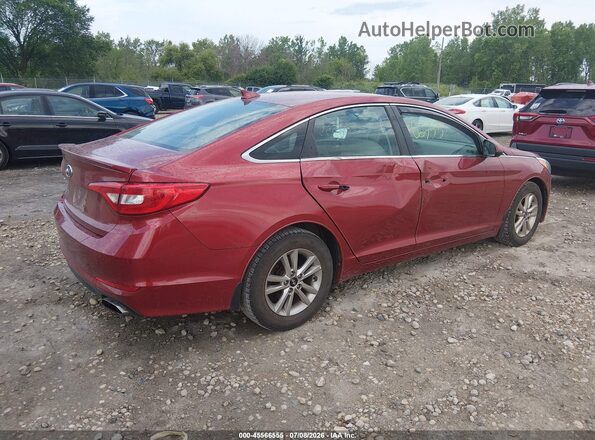 5NPE24AF0GH299822 2016 HYUNDAI SONATA Red უკანა მარჯვენა