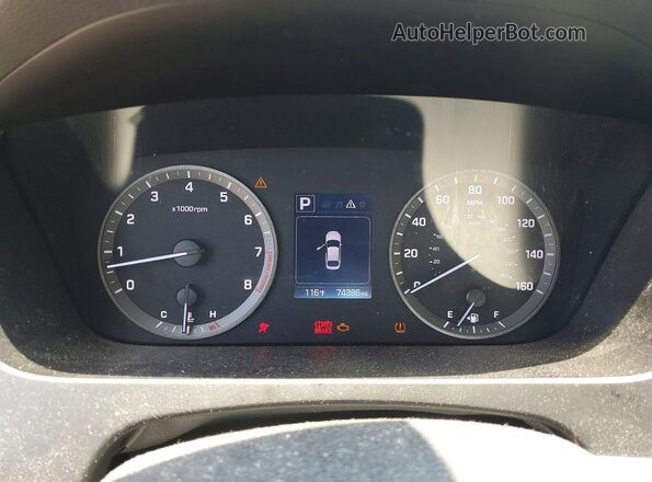 5NPE24AF0GH307563 2016 HYUNDAI SONATA White ხელსაწყოთა პანელის ხედი