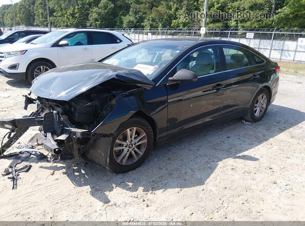 5NPE24AF0GH411048 2016 HYUNDAI SONATA Black Առջևի ձախ երեք քառորդ տեսարան