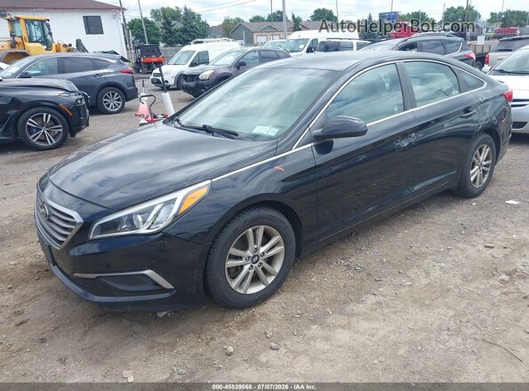 5NPE24AF0HH517985 2017 HYUNDAI SONATA Black Առջևի ձախ երեք քառորդ տեսարան