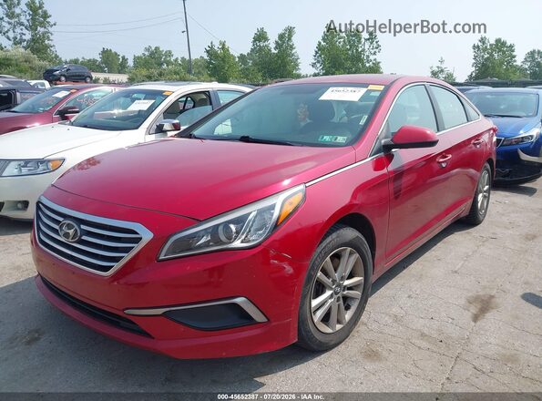 5NPE24AF0HH572601 2017 HYUNDAI SONATA Red წინა მარცხენა ხედი სამი მეოთხედიდან