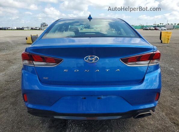5NPE24AF0KH735318 2019 HYUNDAI SONATA Blue უკანა ხედი