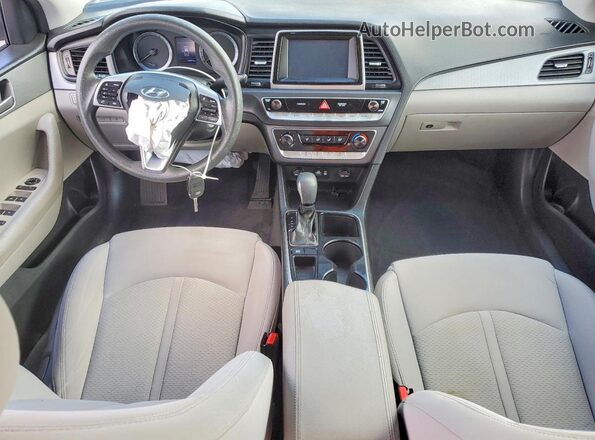 5NPE24AF0KH735318 2019 HYUNDAI SONATA Blue წინა პანელის ხედი