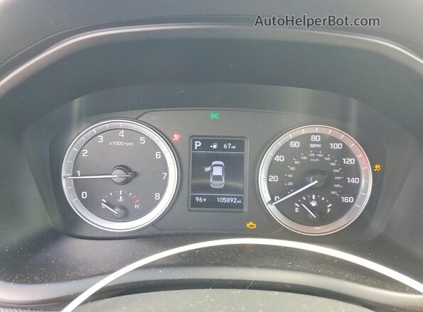 5NPE24AF0KH735318 2019 HYUNDAI SONATA Blue ხელსაწყოთა პანელის ხედი