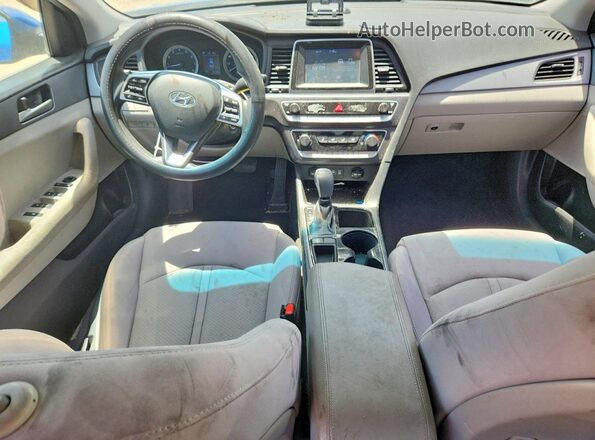 5NPE24AF0KH769792 2019 HYUNDAI SONATA Blue წინა პანელის ხედი