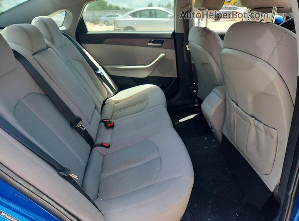 5NPE24AF0KH769792 2019 HYUNDAI SONATA Blue უკანა სავარძლების ხედი