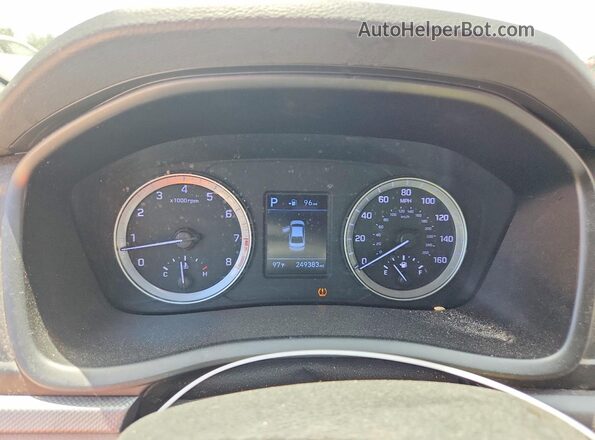 5NPE24AF0KH769792 2019 HYUNDAI SONATA Blue ხელსაწყოთა პანელის ხედი