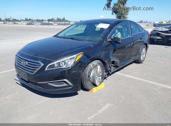 5NPE24AF1GH267879 2016 HYUNDAI SONATA Dark Blue წინა მარცხენა ხედი სამი მეოთხედიდან