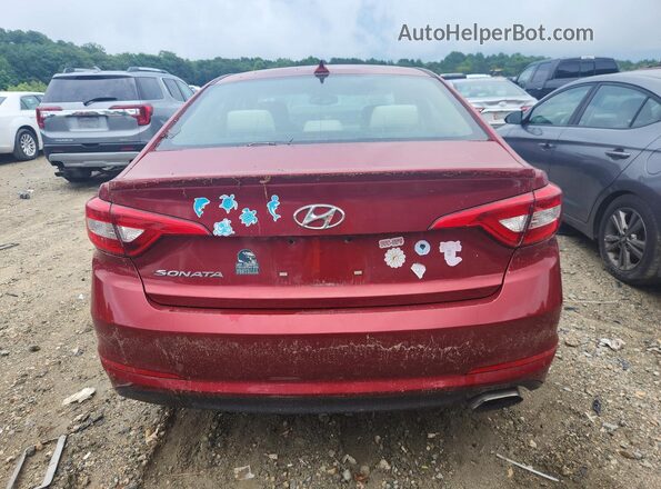 5NPE24AF1GH290448 2016 HYUNDAI SONATA Red Вид ззаду