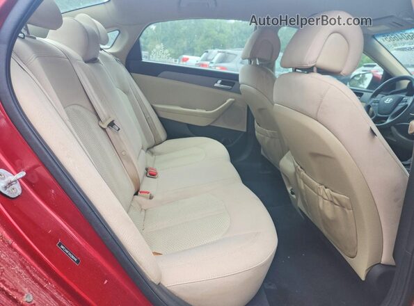 5NPE24AF1GH290448 2016 HYUNDAI SONATA Red Вид задніх сидінь