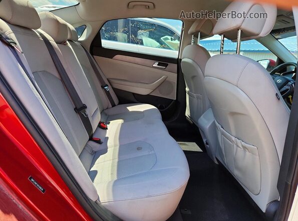 5NPE24AF1GH349076 2016 HYUNDAI SONATA Red Rear seats view