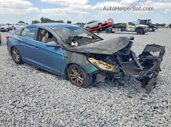 5NPE24AF1HH498590 2017 HYUNDAI SONATA Синий Передняя правая четверть