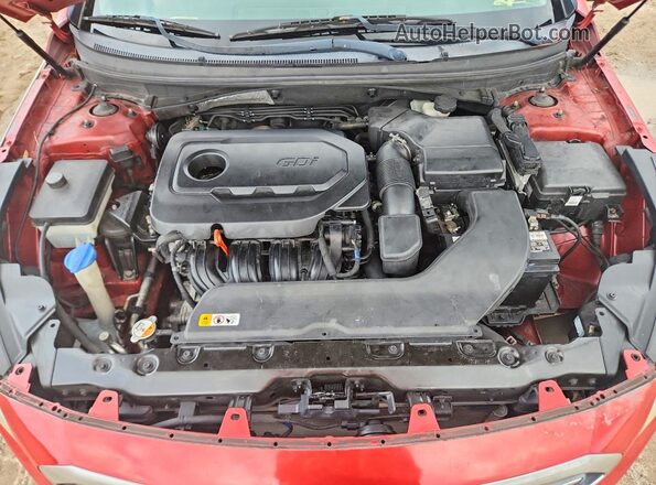 5NPE24AF1HH522614 2017 HYUNDAI SONATA Red Вид задньої частини салону