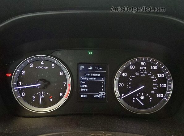 5NPE24AF1JH598534 2018 HYUNDAI SONATA Black Սարքավորումների վահանակի տեսք