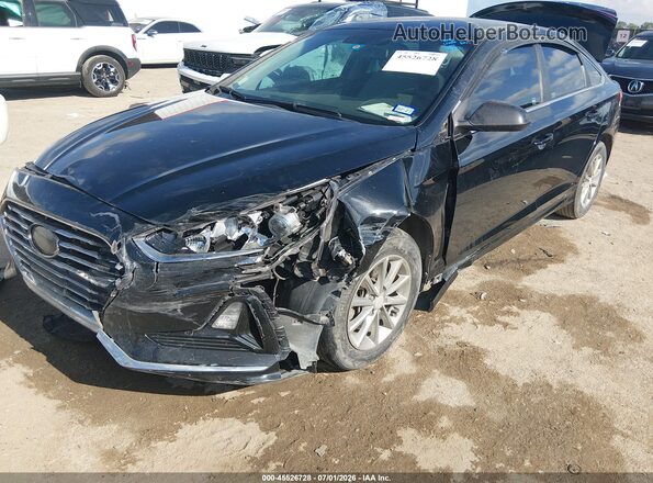 5NPE24AF1JH664306 2018 HYUNDAI SONATA Black Դիմացի տեսք